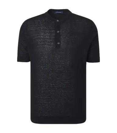 Thom Sweeney Silk and linen Henley shirt | Thumbnail 1