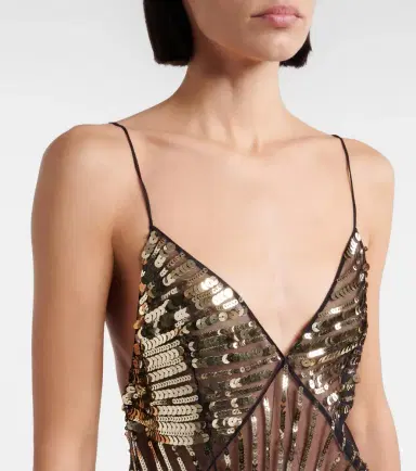 Pucci Asymmetric sequined tulle slip dress | Thumbnail 3