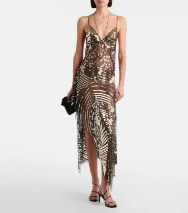 Pucci Asymmetric sequined tulle slip dress | Thumbnail 4
