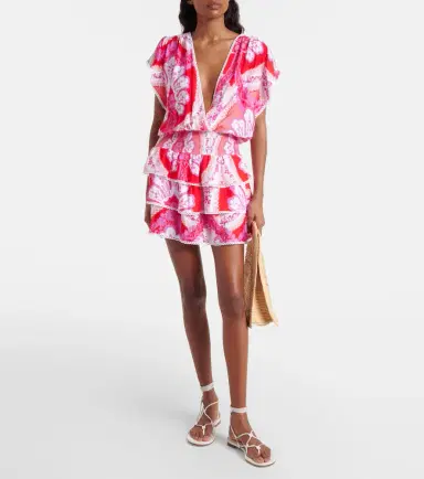 Melissa Odabash Jess printed tiered minidress | Thumbnail 3 Melissa Odabash Jess printed tiered minidress | Thumbnail 3