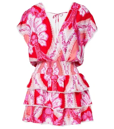 Melissa Odabash Jess printed tiered minidress | Thumbnail 1 Melissa Odabash Jess printed tiered minidress | Thumbnail 1