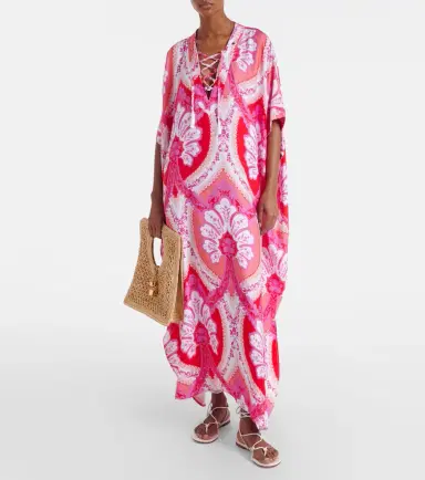 Melissa Odabash Carlotta printed satin kaftan | Thumbnail 2 Melissa Odabash Carlotta printed satin kaftan | Thumbnail 2