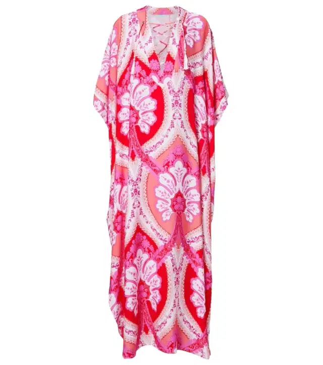 Carlotta printed satin kaftan