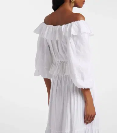 Melissa Odabash Corrine off-shoulder cotton poplin blouse | Thumbnail 4 Melissa Odabash Corrine off-shoulder cotton poplin blouse | Thumbnail 4