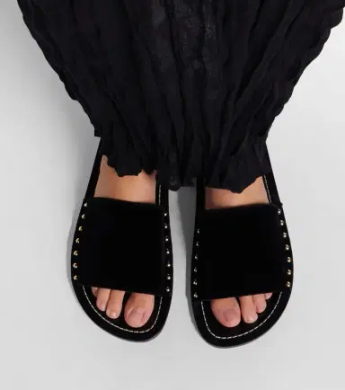 TOTEME Studded velvet slides | Thumbnail 6 TOTEME Studded velvet slides | Thumbnail 6