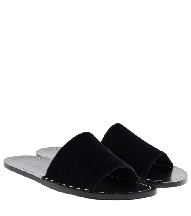Toteme Studded velvet slides