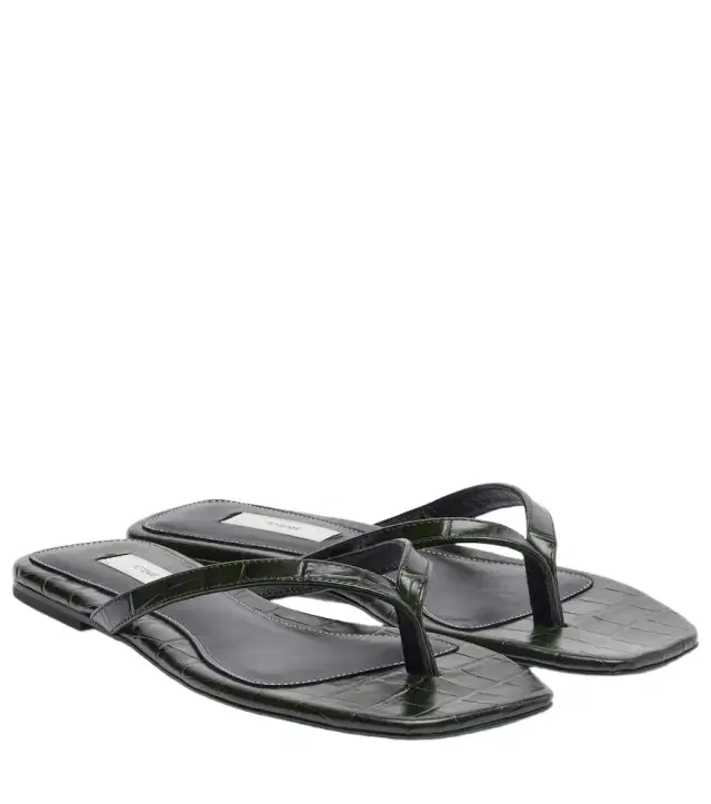 Toteme Croc-effect leather thong sandals