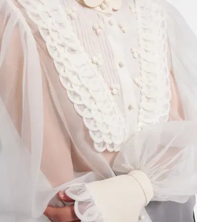 Valentino Sheer silk organza blouse | Thumbnail 4 Valentino Sheer silk organza blouse | Thumbnail 4