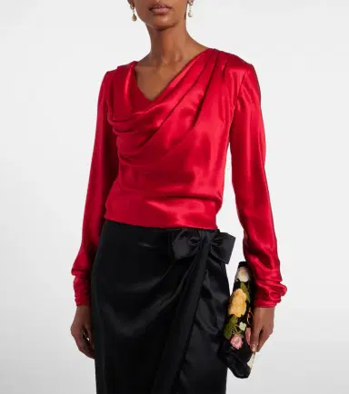 Valentino Draped silk satin top | Thumbnail 6 Valentino Draped silk satin top | Thumbnail 6