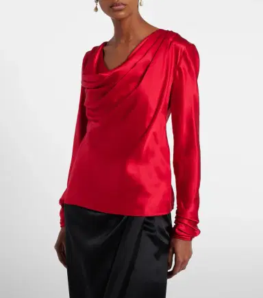 Valentino Draped silk satin top | Thumbnail 7 Valentino Draped silk satin top | Thumbnail 7