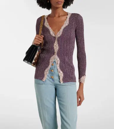 Valentino Lace-trimmed cardigan | Thumbnail 6 Valentino Lace-trimmed cardigan | Thumbnail 6