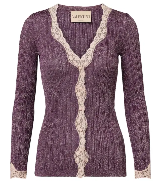 Valentino Lace-trimmed cardigan