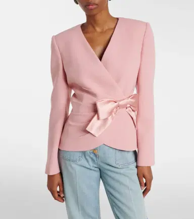Valentino Bow-detail virgin wool crêpe jacket | Thumbnail 3