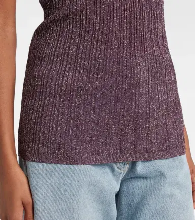 Valentino Lace-trimmed lamé top | Thumbnail 6 Valentino Lace-trimmed lamé top | Thumbnail 6