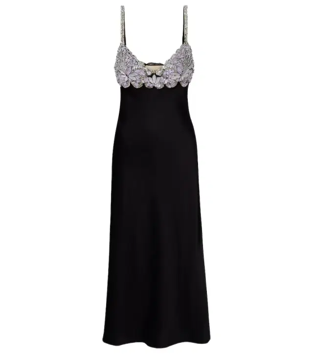 Valentino Embellished cady midi dress