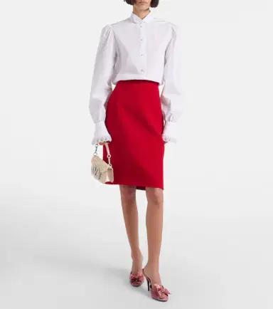 Valentino Embroidered cotton poplin blouse | Thumbnail 2