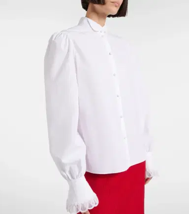 Valentino Embroidered cotton poplin blouse | Thumbnail 6