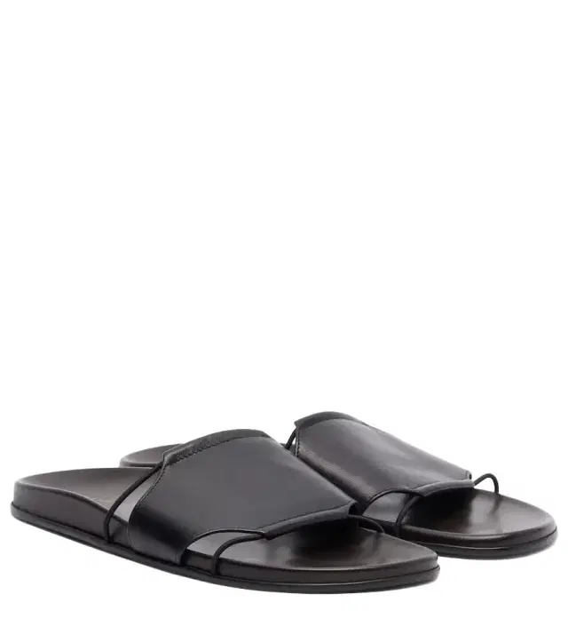 The Row Vivienne Slide leather sandals