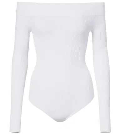 Alaïa Alaïa Ribbed-knit off-shoulder bodysuit | Thumbnail 1