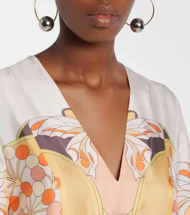La DoubleJ Twin Flame printed silk twill maxi dress | Thumbnail 4