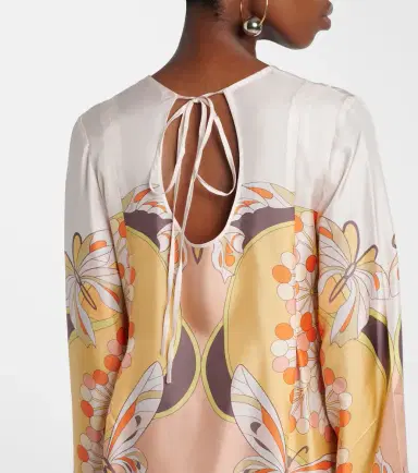 La DoubleJ Twin Flame printed silk twill maxi dress | Thumbnail 5