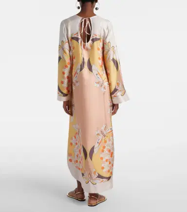 La DoubleJ Twin Flame printed silk twill maxi dress | Thumbnail 6