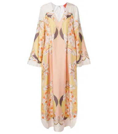 La DoubleJ Twin Flame printed silk twill maxi dress | Thumbnail 1