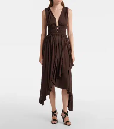Alaïa Alaïa Deesse asymmetric jersey midi dress | Thumbnail 3