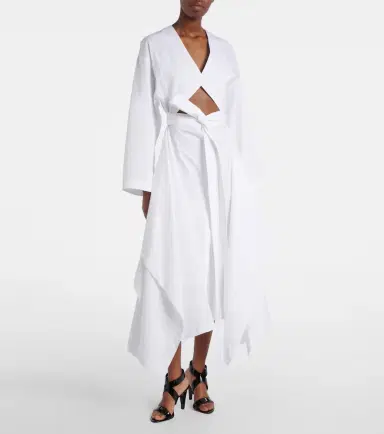 Alaïa Alaïa Cutout cotton poplin midi dress | Thumbnail 3 Alaïa Alaïa Cutout cotton poplin midi dress | Thumbnail 3