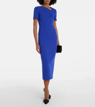 Roland Mouret Draped crêpe midi dress | Thumbnail 3 Roland Mouret Draped crêpe midi dress | Thumbnail 3