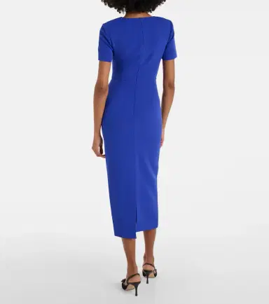 Roland Mouret Draped crêpe midi dress | Thumbnail 4 Roland Mouret Draped crêpe midi dress | Thumbnail 4