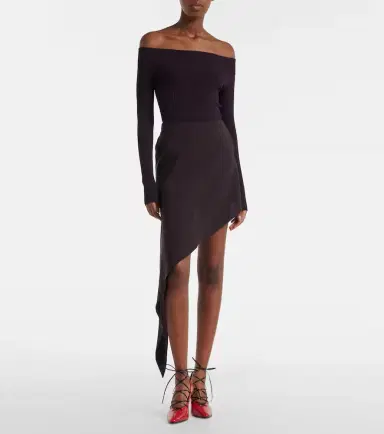 Alaïa Alaïa Asymmetric poplin miniskirt | Thumbnail 2