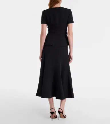 Roland Mouret Floral-appliqué crêpe midi dress | Thumbnail 3