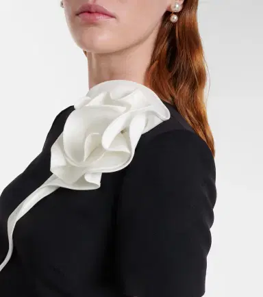 Roland Mouret Floral-appliqué crêpe midi dress | Thumbnail 5