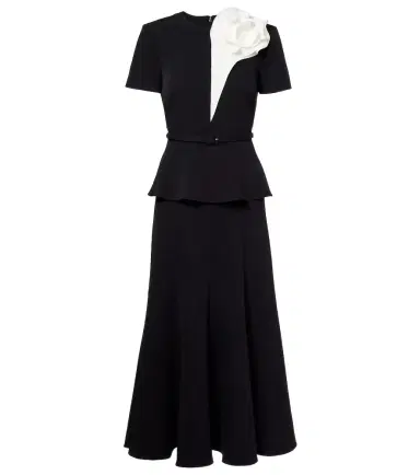 Roland Mouret Floral-appliqué crêpe midi dress | Thumbnail 1