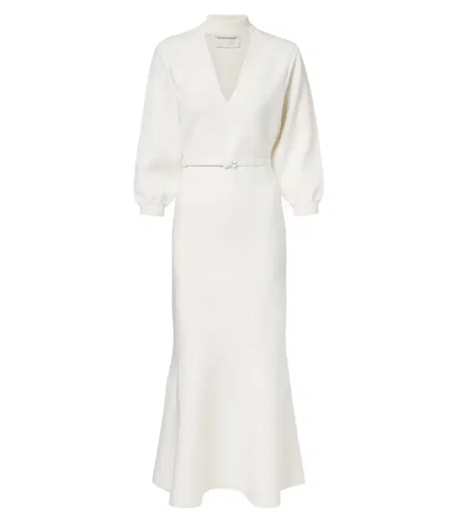 Cutout knitted belted midi dress