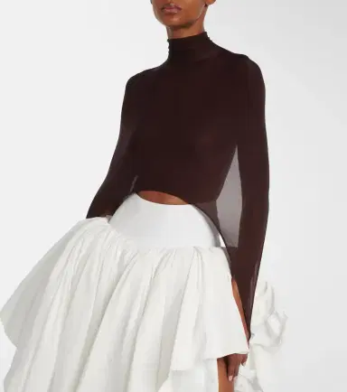 Alaïa Alaïa Open-back silk-blend turtleneck top | Thumbnail 3