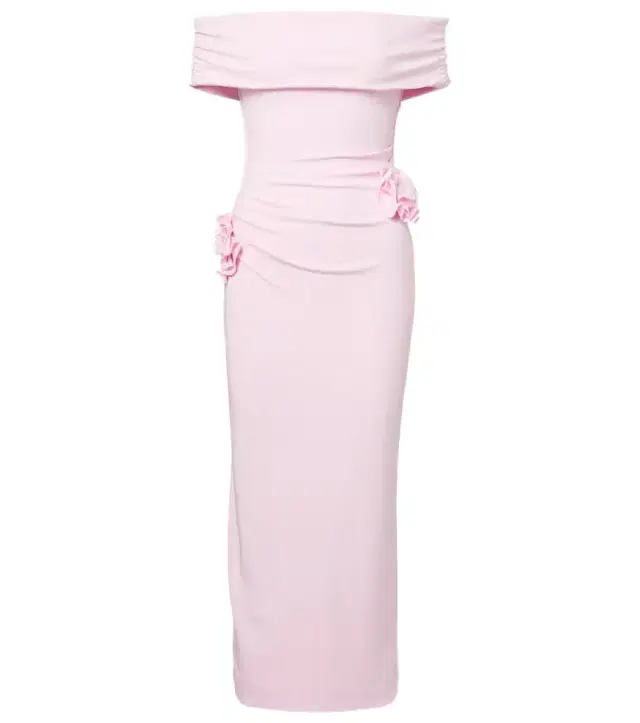 Floral-appliqué jersey midi dress