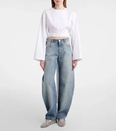 Alaia Alaïa Cotton poplin crop top | Thumbnail 2