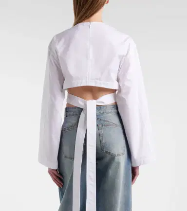 Alaia Alaïa Cotton poplin crop top | Thumbnail 3
