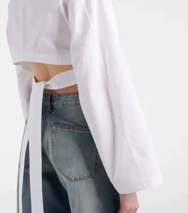Alaia Alaïa Cotton poplin crop top | Thumbnail 4