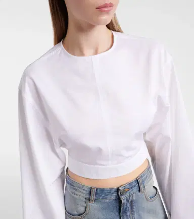 Alaia Alaïa Cotton poplin crop top | Thumbnail 5