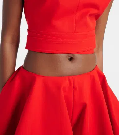 Alaïa Alaïa Belted cotton gabardine crop top | Thumbnail 3