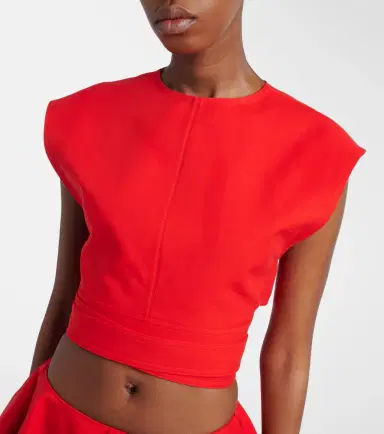 Alaïa Alaïa Belted cotton gabardine crop top | Thumbnail 4
