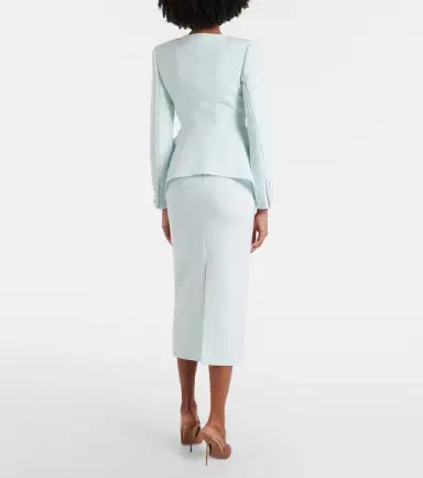 Roland Mouret Caped satin crêpe midi skirt | Thumbnail 2