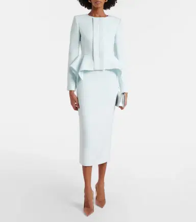 Roland Mouret Caped satin crêpe midi skirt | Thumbnail 4