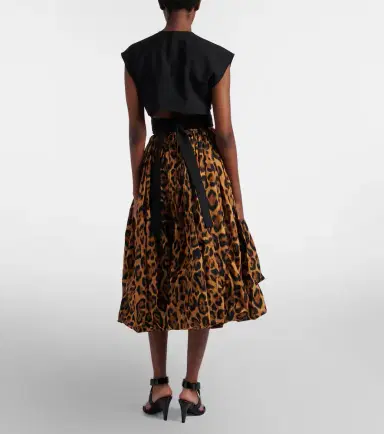 Alaïa Alaïa Leopard-print taffeta midi skirt | Thumbnail 2
