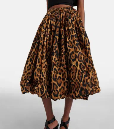 Alaïa Alaïa Leopard-print taffeta midi skirt | Thumbnail 5