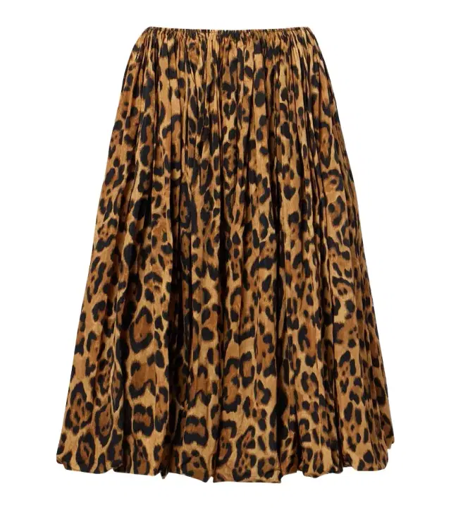 Alaïa Leopard-print taffeta midi skirt