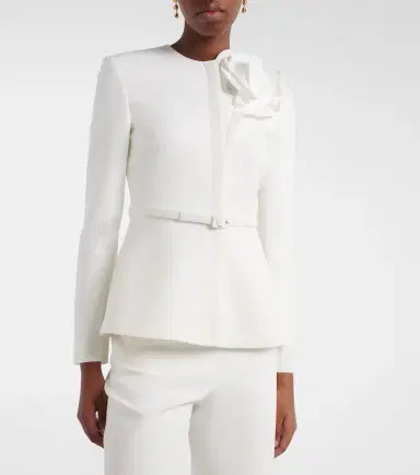 Roland Mouret Floral-appliqué crêpe jacket | Thumbnail 3 Roland Mouret Floral-appliqué crêpe jacket | Thumbnail 3